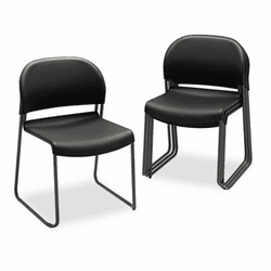 HON4031ONT GuestStacker Chair, Black with Black Finish Legs, 4/Carton By HON COMPANY