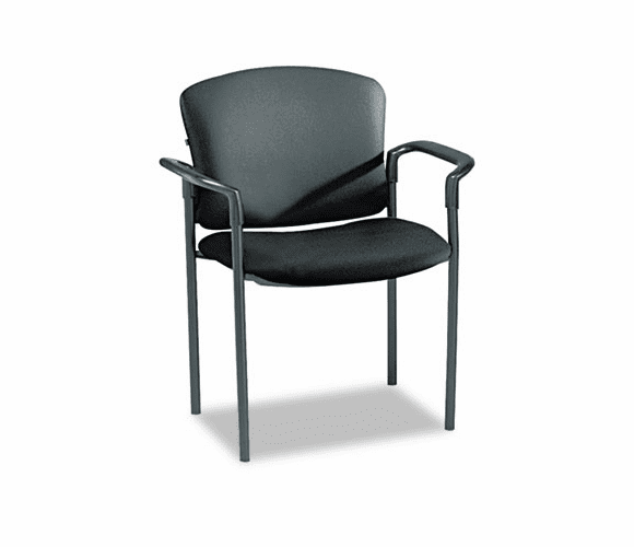 HON4071EE11T Pagoda 4070 Series Stacking Arm Chairs, Black Vinyl, 2/Carton By HON COMPANY