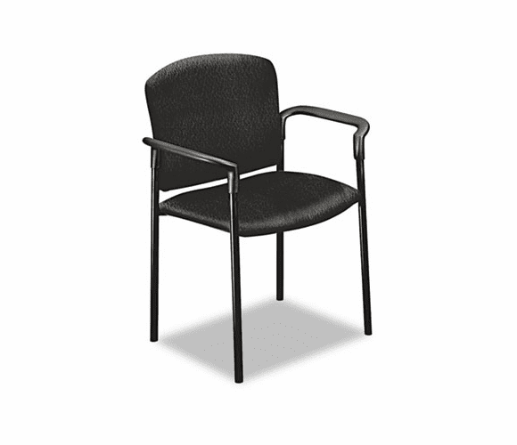 HON4071NT10T Pagoda 4070 Series Stacking Arm Chairs, Black Tectonic Fabric, 2/Carton By HON COMPANY