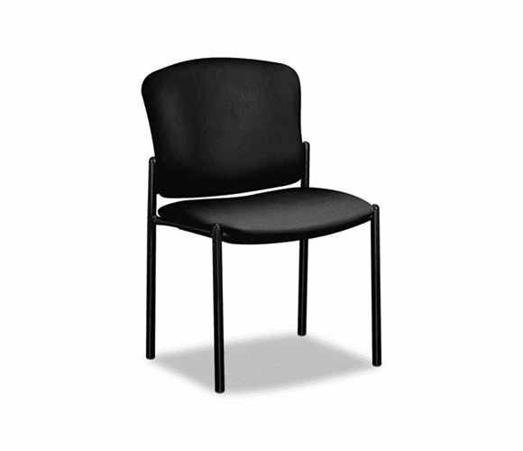 HON4073EE11T Pagoda 4070 Series Stacking Chairs, Black Vinyl, 2/Carton By HON COMPANY