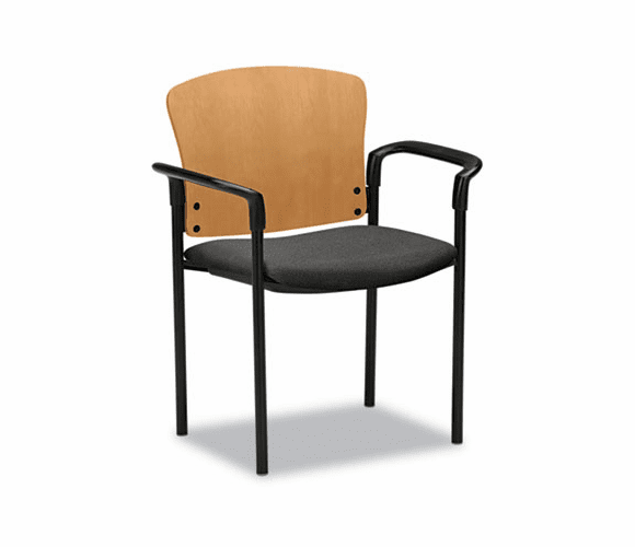 HON4091CAB12T Pagoda 4090 Series Guest Chair, Harvest Wood Back/Gray Fabric Seat, 2/Carton By HON COMPANY