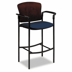 HON4099NNT90T Pagoda 4090 Series Stool, Mahogany Wood Back/Mariner Fabric Seat By HON COMPANY