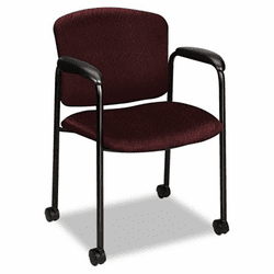HON4615NT69T Tiempo Guest Arm Chair with Casters, Wine By HON COMPANY