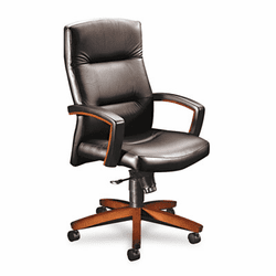 HON5001JEE11 5000 Series Executive High-Back Swivel/Tilt Chair, Black Vinyl/Henna Cherry By HON COMPANY