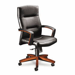 HON5001JSS11 5000 Series Executive High-Back Swivel/Tilt Chair, Black Leather/Henna Cherry By HON COMPANY