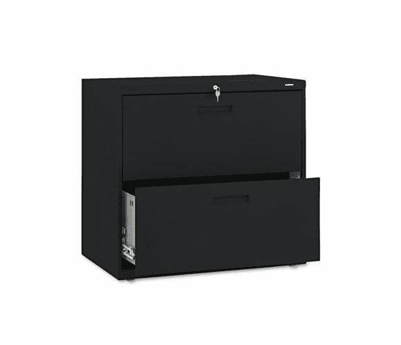 HON572LP 500 Series Two-Drawer Lateral File, 30w x28-3/8h x19-1/4d, Black By HON COMPANY