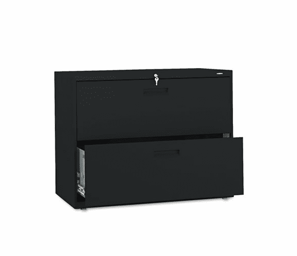 HON582LP 500 Series Two-Drawer Lateral File, 36w x28-3/8h x19-1/4d, Black By HON COMPANY
