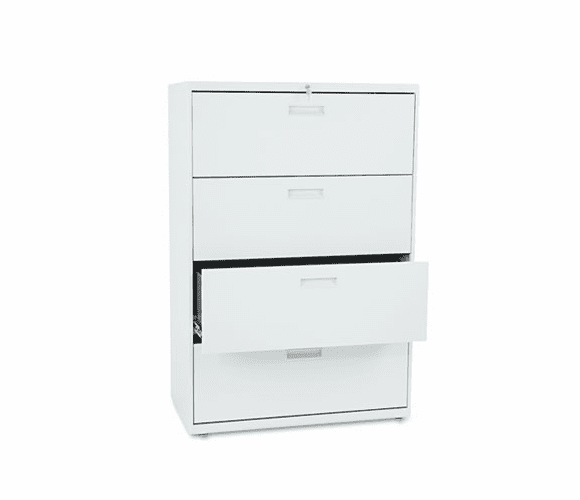 HON584LQ 500 Series Four-Drawer Lateral File, 36w x53-1/4h x19-1/4d, Light Gray By HON COMPANY
