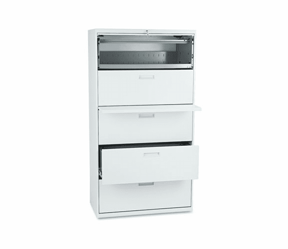 HON585LQ 500 Series Five-Drawer Lateral File, 36w x67h x19-1/4h, Light Gray By HON COMPANY