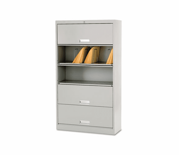 HON625LQ 600 Series 5-Shelf Steel Receding Door File, Ltr, 36w x 13-3/4d x 75-7/8h, Gray By HON COMPANY