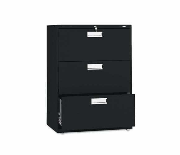 HON673LP 600 Series Three-Drawer Lateral File, 30w x19-1/4d, Black By HON COMPANY