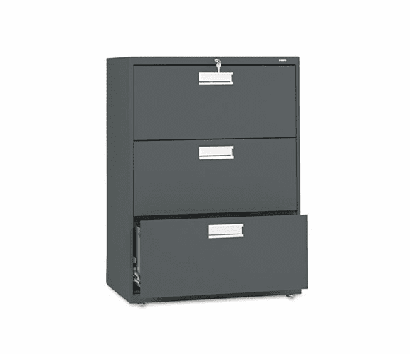 HON673LS 600 Series Three-Drawer Lateral File, 30w x19-1/4d, Charcoal By HON COMPANY