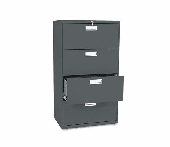 HON674LS 600 Series Four-Drawer Lateral File, 30w x19-1/4d, Charcoal By HON COMPANY