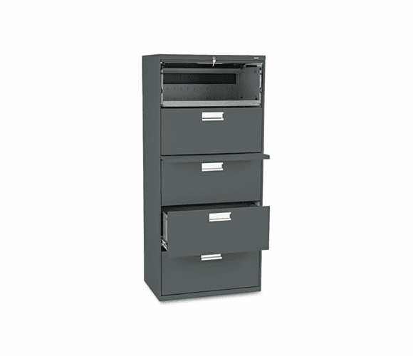 HON675LS 600 Series Five-Drawer Lateral File, 30w x19-1/4d, Charcoal By HON COMPANY