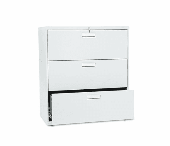 HON683LQ 600 Series Three-Drawer Lateral File, 36w x19-1/4d, Light Gray By HON COMPANY