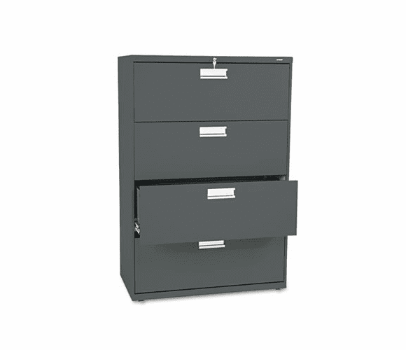 HON684LS 600 Series Four-Drawer Lateral File, 36w x19-1/4d, Charcoal By HON COMPANY