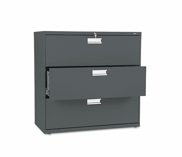 HON693LS 600 Series Three-Drawer Lateral File, 42w x19-1/4d, Charcoal By HON COMPANY