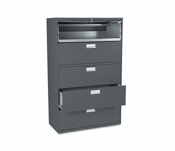HON695LS 600 Series Five-Drawer Lateral File, 42w x19-1/4d, Charcoal By HON COMPANY