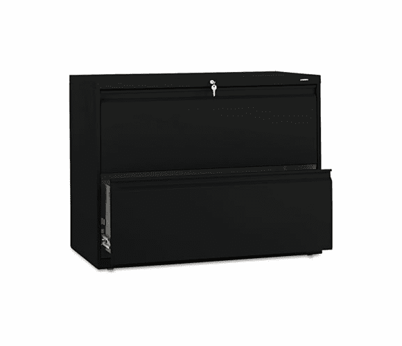 HON882LP 800 Series Two-Drawer Lateral File, 36w x 19-1/4d x 28-3/8h, Black By HON COMPANY