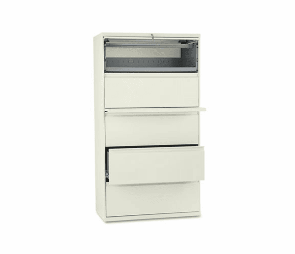 HON885LL 800 Series Five-Drawer Lateral File, Roll-Out/Posting Shelves, 36w x 67h, Putty By HON COMPANY