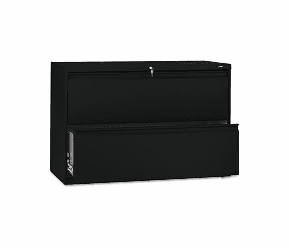 HON892LP 800 Series Two-Drawer Lateral File, 42w x 19-1/4d x 28-3/8h, Black By HON COMPANY