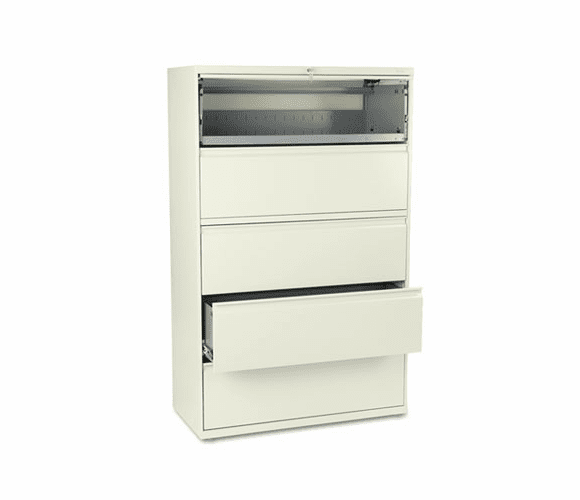 HON895LL 800 Series Five-Drawer Lateral File, Roll-Out/Posting Shelves, 42w x 67h, Putty By HON COMPANY