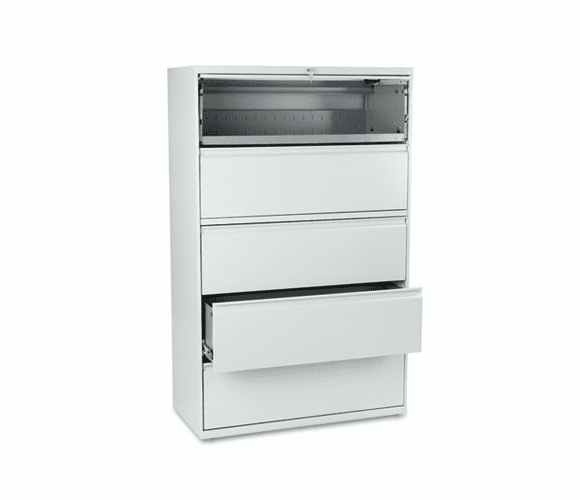 HON895LQ 801 Series Five-Drawer Lateral File, Roll-Out/Posting Shelves, 42w x 67h, Lt Gra By HON COMPANY