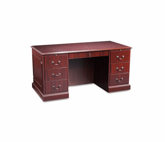 HON94251NN 94000 Series Double Pedestal Desk, 60w x 30d x 29-1/2h, Mahogany By HON COMPANY