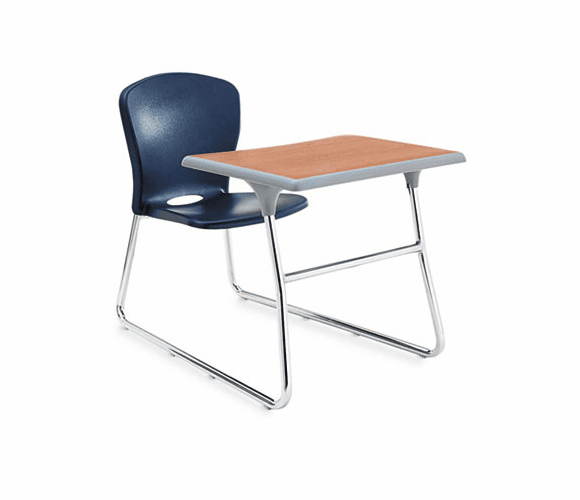 HONCL71HCBMM91Y Desk/Chair Combo, 26w x 40-3/4d x 26h, Medium Oak Top/Navy Blue Seat By HON COMPANY