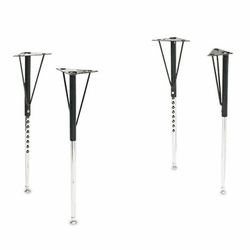 HONESL2029 Adjustable Tapered Steel Legs, 20" to 29" High, Black/Chrome, 4/Set By HON COMPANY