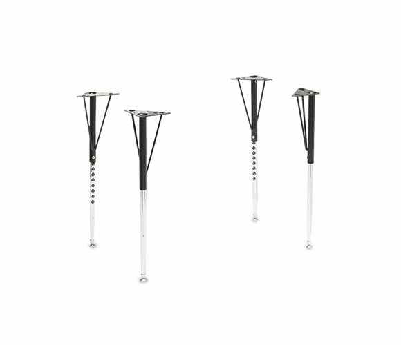 HONESL2029 Adjustable Tapered Steel Legs, 20" to 29" High, Black/Chrome, 4/Set By HON COMPANY