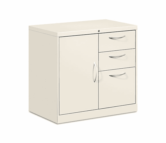 HONFC1830DBALQ Flagship File Center w/Bookcase & Box/File Pedestal, 30w x 18d x 28h, Light Gray By HON COMPANY