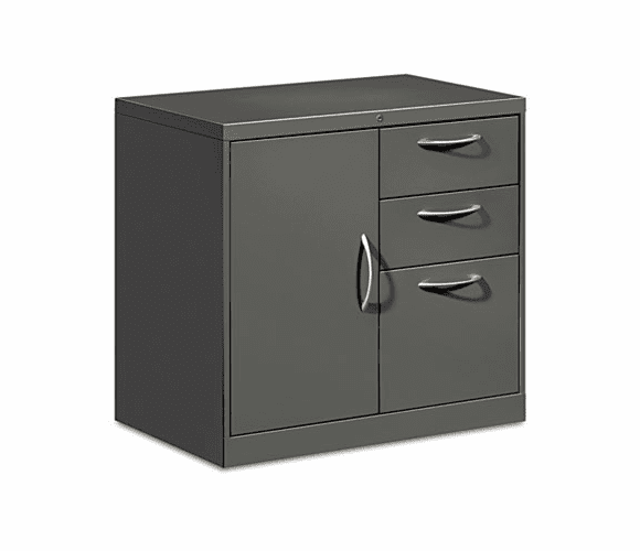 HONFC1830DBALS Flagship File Center w/Bookcase & Box/File Pedestal, 30w x 18d x 28h, Charcoal By HON COMPANY