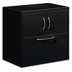 HONFC1830DLFALP Flagship File Center w/Storage Cabinet & Lateral File, 30w x 18d x 28h, Black By HON COMPANY
