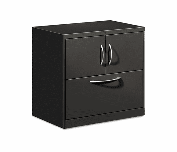 HONFC1830DLFALS Flagship File Center w/Storage Cabinet & Lateral File, 30w x 18d x 28h, Charcoal By HON COMPANY