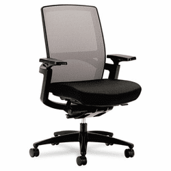 HONFW02NT10 F3 Series Ilira Stretch-Back Work Chair, Slate, Black Upholstery By HON COMPANY