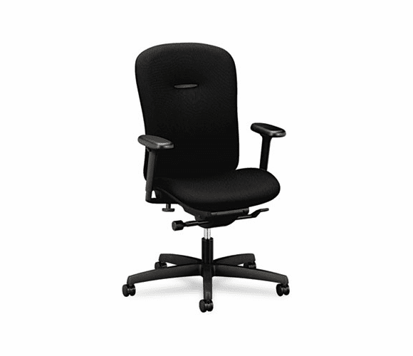 HONMA103NT10 Mirus Series Mid-Back Synchro-Tilt Chair, Black Fabric Upholstery By HON COMPANY