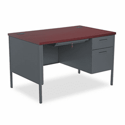 HONP3251RNS Metro Classic Right Pedestal Desk, 48w x 30d x 29-1/2h, Mahogany/Charcoal By HON COMPANY