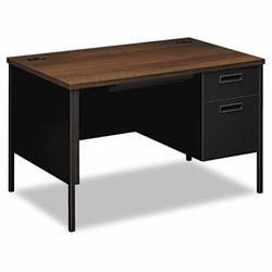 HONP3251RZP Metro Classic Right Pedestal Desk, 48w x 30d x 29-1/2h, Columbian Walnut/Black By HON COMPANY