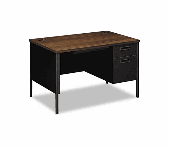 HONP3251RZP Metro Classic Right Pedestal Desk, 48w x 30d x 29-1/2h, Columbian Walnut/Black By HON COMPANY