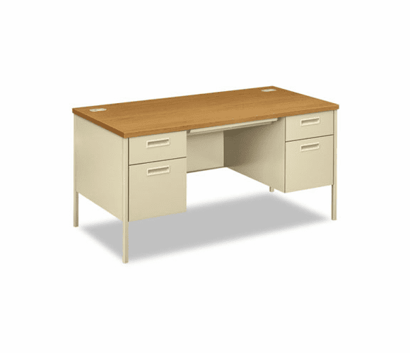 HONP3262CL Metro Classic Double Pedestal Desk, 60w x 30d x 29-1/2h, Harvest/Putty By HON COMPANY