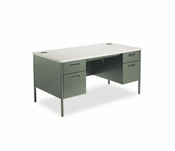 HONP3262G2S Metro Classic Double Pedestal Desk, 60w x 30d x 29-1/2h, Gray Patterned/Charcoal By HON COMPANY