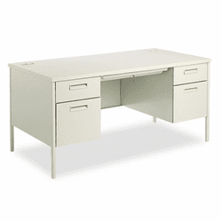 HONP3262QQ Metro Classic Double Pedestal Desk, 60w x 30d x 29-1/2h, Light Gray/Light Gray By HON COMPANY