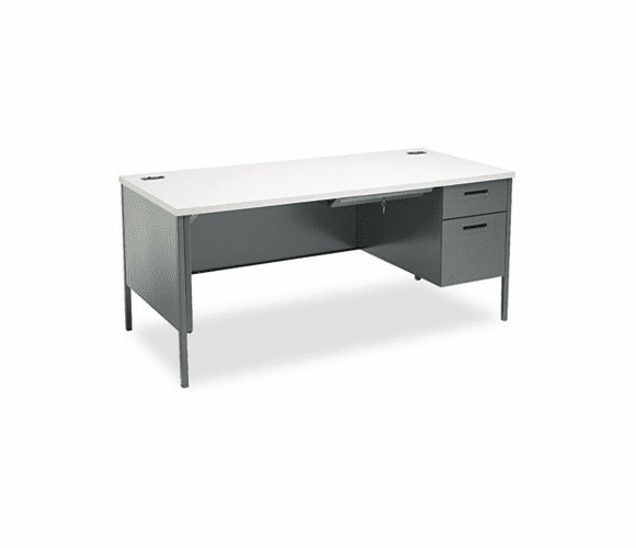 HONP3265RG2S Metro Classic Right Pedestal Workstation Desk, 66w x 30d, Gray Pattern/Charcoal By HON COMPANY