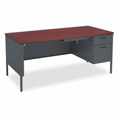HONP3265RNS Metro Classic Right Pedestal Workstation Desk, 66w x 30d, Mahogany/Charcoal By HON COMPANY