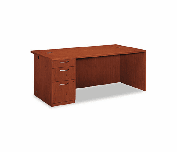 HONPC027LVJJJ Park Avenue Laminate Left Pedestal Desk, 72w x 36d x 29h, Henna Cherry By HON COMPANY