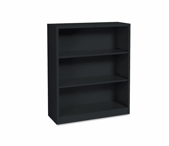 HONS42ABCP Metal Bookcase, 3 Shelves, 34-1/2w x 12-5/8d x 41h, Black By HON COMPANY