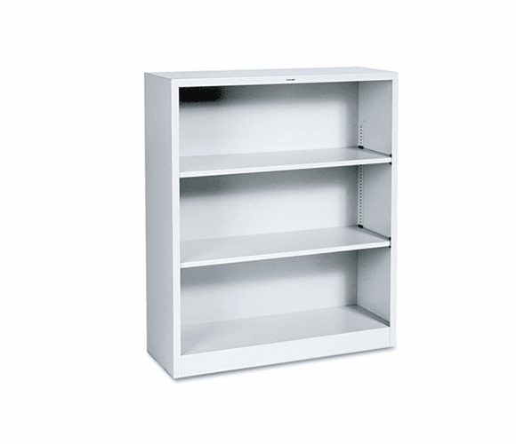HONS42ABCQ Metal Bookcase, 3 Shelves, 34-1/2w x 12-5/8d x 41h, Light Gray By HON COMPANY