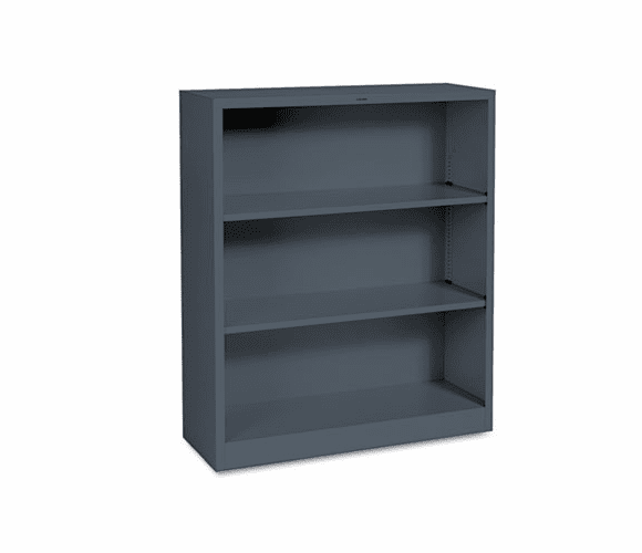 HONS42ABCS Metal Bookcase, 3 Shelves, 34-1/2w x 12-5/8d x 41h, Charcoal By HON COMPANY