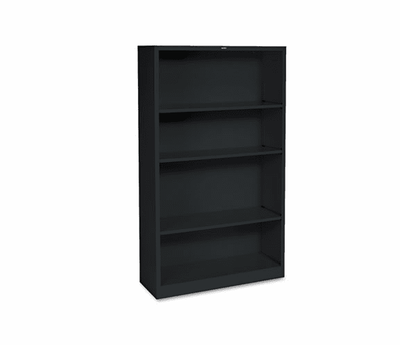 HONS60ABCP Metal Bookcase, 4 Shelves, 34-1/2w x 12-5/8d x 59h, Black By HON COMPANY